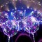 100 Pcs LED Balloons 20 Inches LED Bobo Light Flashing Glow Clear Transparent Balloon with Handles and String Lights for Birthday Xmas Wed Decor(Colorful)